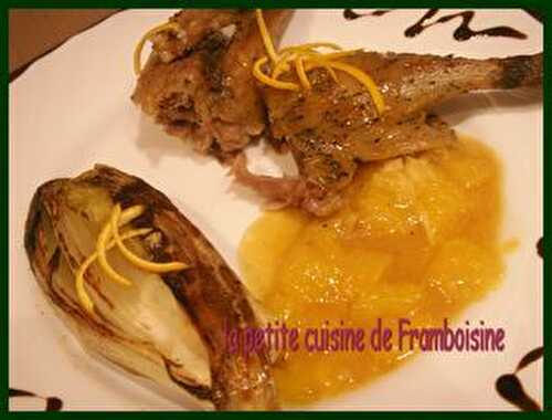 Canard à l'orange et endives braisées