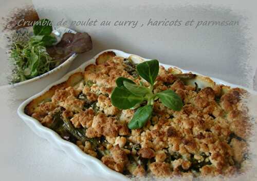 Crumble de poulet haricots verts curry