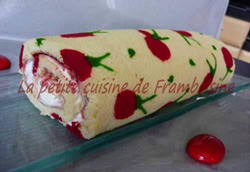 Gateau roulé Fraises-chantilly