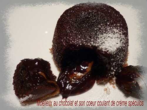 Moelleux au chocolat au coeur coulant à la crème de spéculos - La petite cuisine de Framboisine