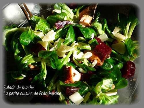 Salade de mache, betteraves et poulet - La petite cuisine de Framboisine