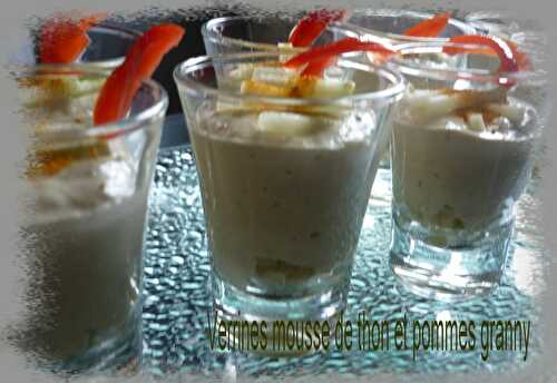 Verrines de mousse de thon et pommes granny