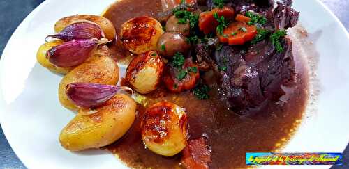 Coq au vin rouge