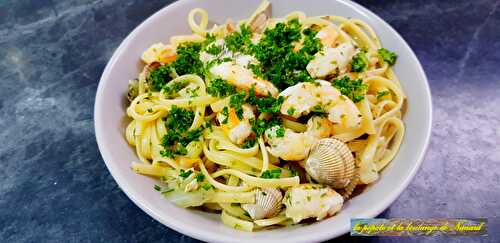 Linguines aux coques et crevettes