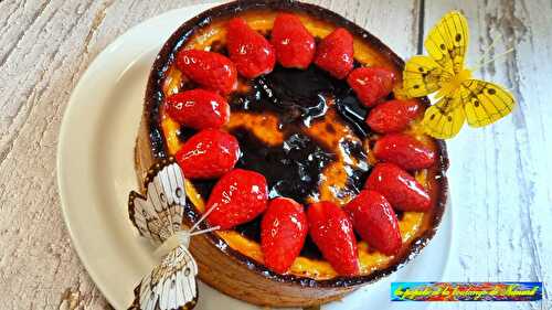 Flan vanille fraise