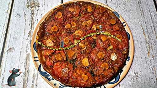 Tarte tatin aux tomates, ail et vinaigre balsamique
