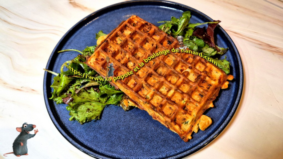 Gaufres croustillantes au poivron et chorizo