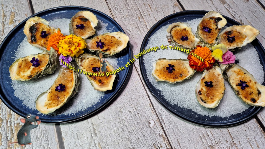 Huîtres gratinées à la crème de comté