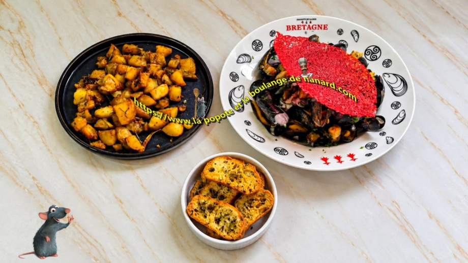 Moules à la crème d’ail et parmesan