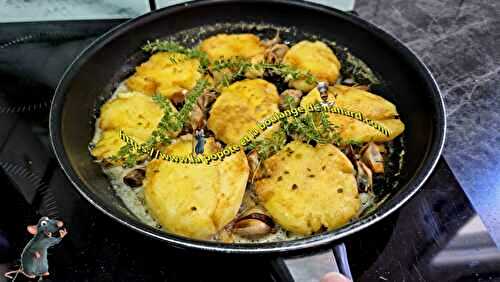 Pommes de terre tapées à l’ail noir
