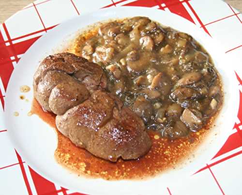 Du rognon de veau grillé sauce madère aux champignons