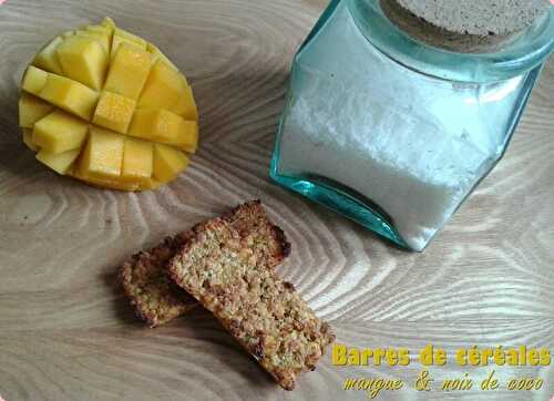 Barre de céréales mangue et noix de coco