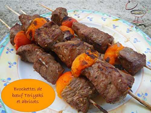 Brochettes de boeuf mariné à la sauce Teriyaki et abricots