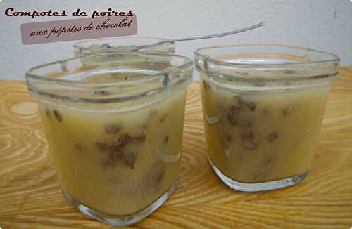 Compote de poires aux pépites de chocolat