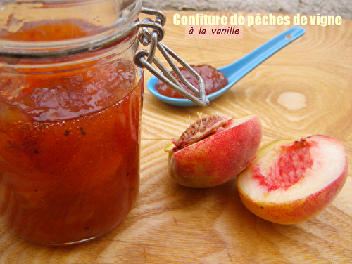 Confiture de pêches de vignes à la vanille