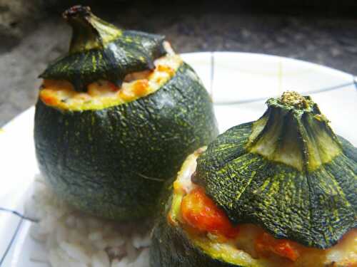 Courgettes farcies aux écrevisses et à la brousse