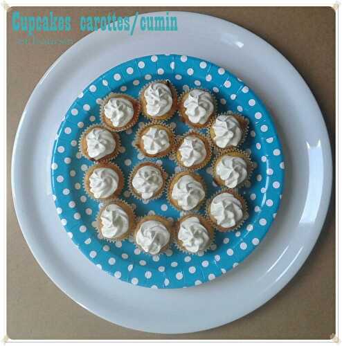 Cupcakes salés carotte/cumin et topping au Boursin