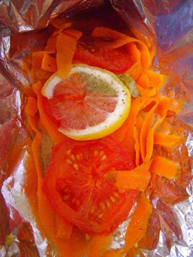 Filets de sole et carottes en papillote