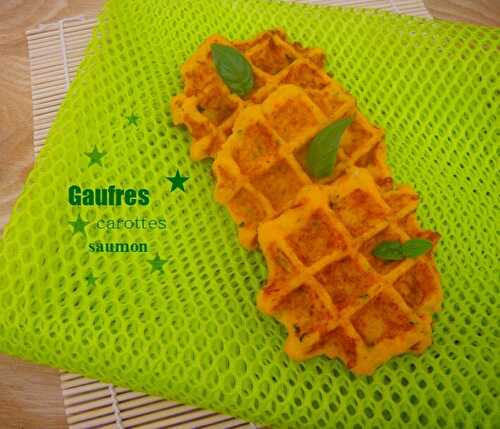 Gaufres à la purée de carottes et saumon fumé