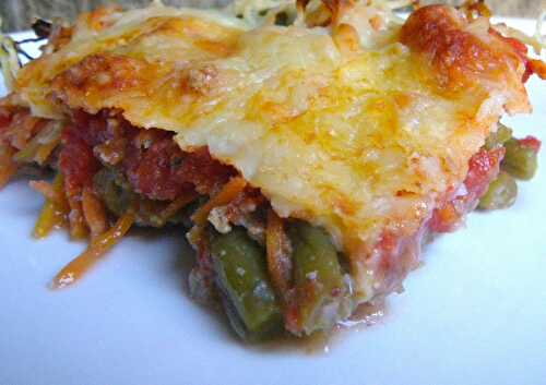 Gratin de haricots verts à la bolognese