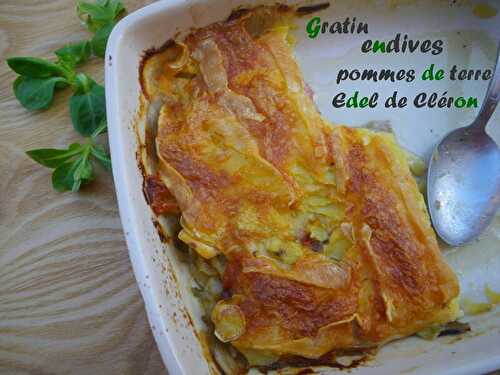 Gratin de pommes de terre, endives et Edel de Cléron