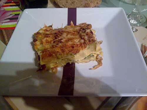 Lasagnes aux courgettes magret de canard et bleu d'auvergne