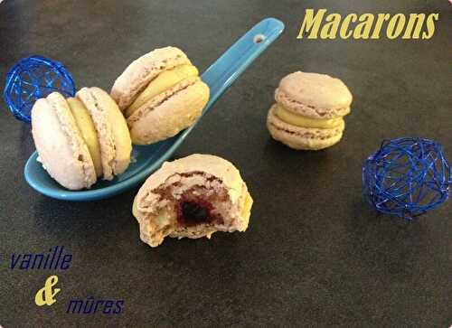 Macarons vanille et mûres