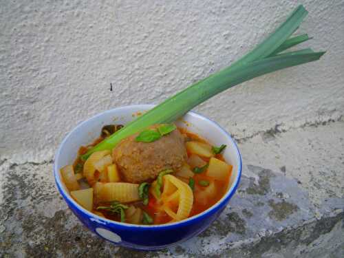 Minestrone aux boulettes de boeuf