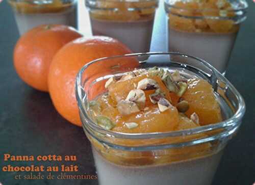 Panna cotta au chocolat au lait et salade de clémentines