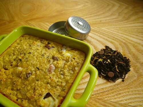 Porridge au thé et pépites de chocolat blanc