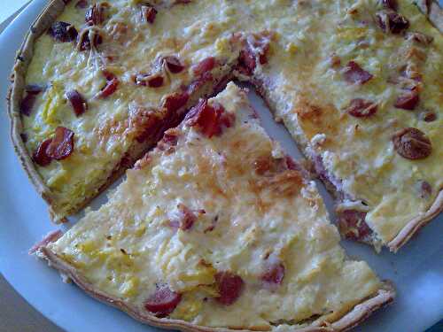 Quiche au chou et knacks