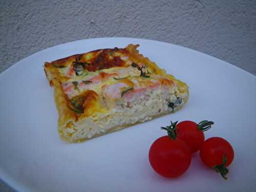 Quiche au saumon et à la sarriette