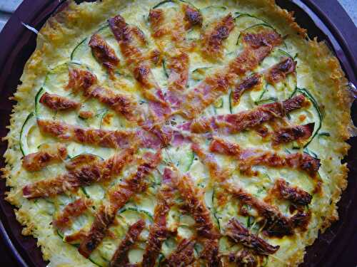 Quiche light courgette jambon en croûte de riz