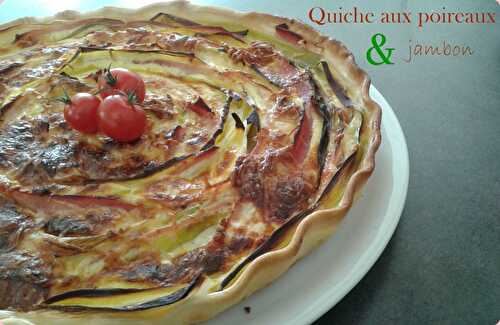 Quiche spirale aux poireaux et jambon