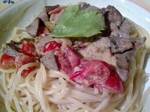 Rognons de porc au calvados et tomates cerises