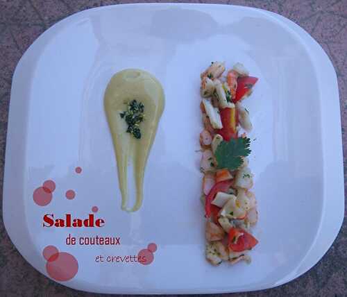 Salade de couteaux et crevettes à la coriandre, ail et citronnelle