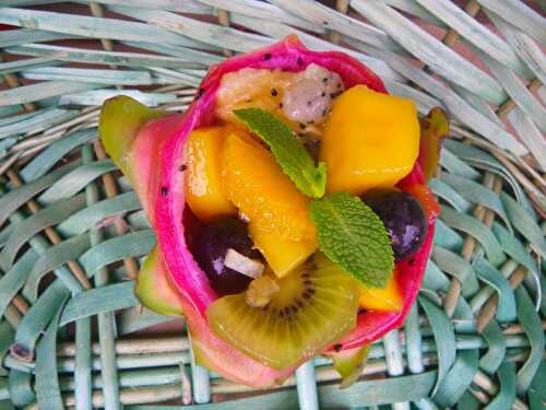Salade de fruits exotiques au gingembre et papaye confits