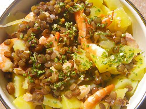 Salade de la mer aux lentilles