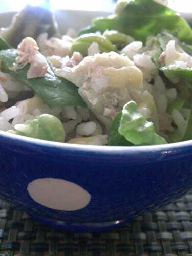 Salade de riz aux légumes printaniers