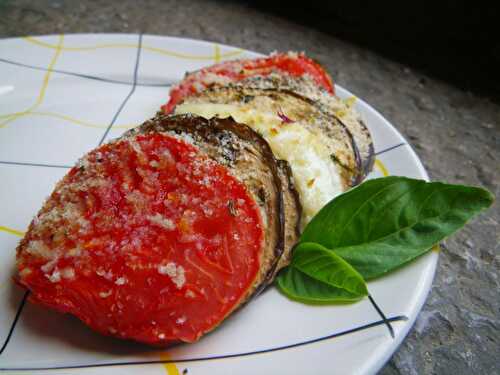 Tian d'aubergines, tomates et mozzarella