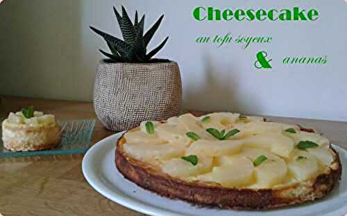 Cheesecake au tofu soyeux et ananas, pâte sablée à la noix de coco