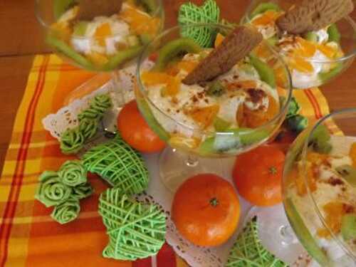 Salade de fruits d’hiver, fromage blanc et épices pour pain d’épices