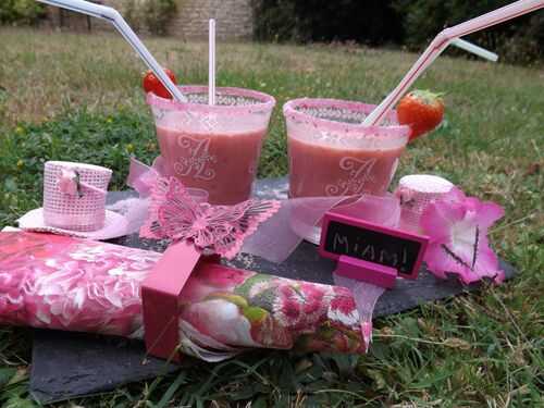 Velouté de fraises au sirop de framboise à la rose