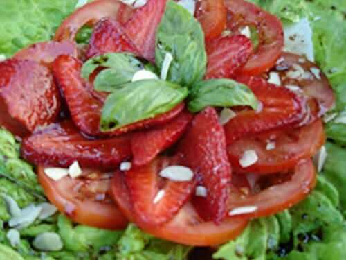 Duo de fraises et tomates au basilic