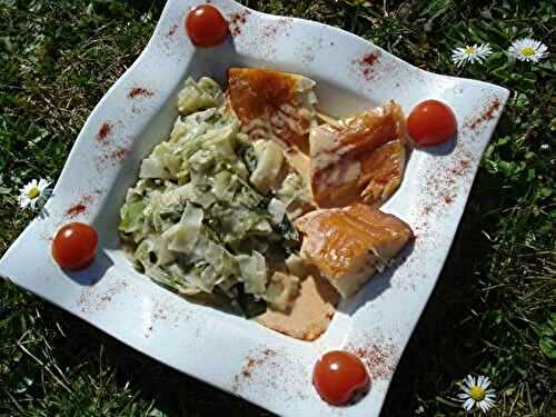 Filet de haddock et poireaux à la crème de paprika