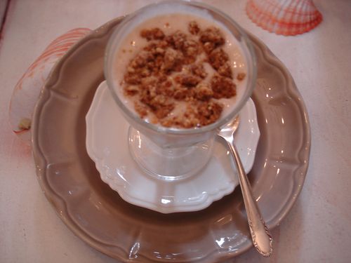 Douceur de banane à la cardamome et son crumble de noisettes