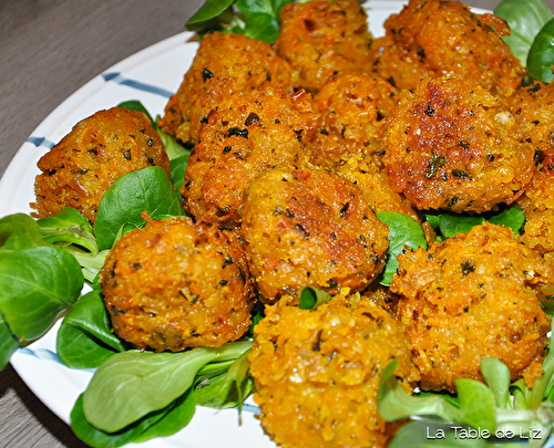 Accras de butternut et lentilles corail