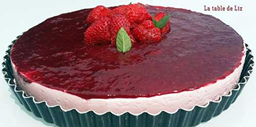 Cheesecake fraises spéculos sans cuisson, avec coulis de fraise