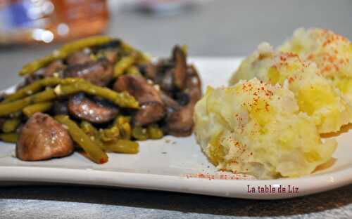 Ecrasé de topinambours et champignons en persillade.