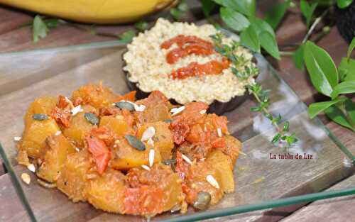 Fricassée de courge spaghetti aux 2 tomates et basilic